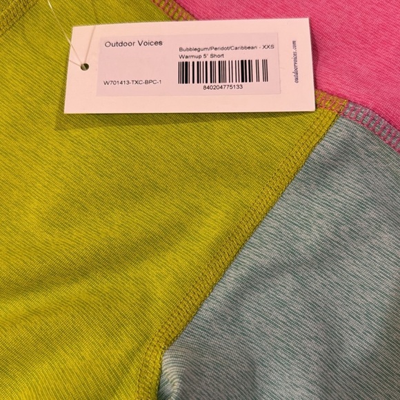 Outdoor Voices Warmup 5" Short bubblegum/peridot/caribbean XXS - Picture 6 of 7